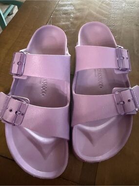 Birkenstock Arizona Big Buckle EVA mauve purple slides sandals M6 W8